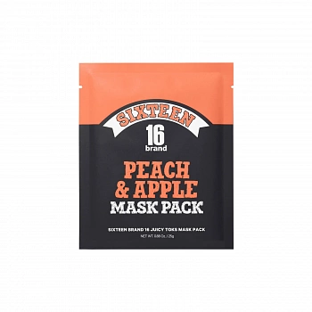 Тканевая маска с экстрактами яблока и персика 16 Mask Pack 5ea 04