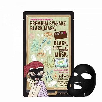 Тканевая лифтинг-маска для лица Premium Syn-ake Black Mask