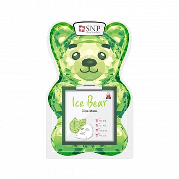 Охлаждающая успокаивающая тканевая маска для лица c центеллой азиатской 10шт. Ice Bear Cica Mask 10ea